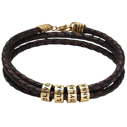 Navigator Braided Brown Leather Bracelet for Men