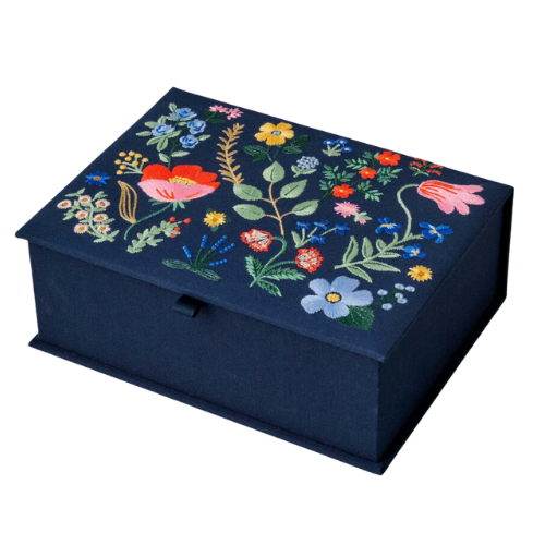 rifle paper embroidered floral keepsake box