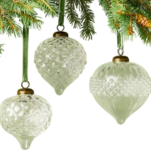 Target Ornate Glass Bulb Christmas Tree Ornaments (Set of 3) - Hearth & Hand™ with Magnolia