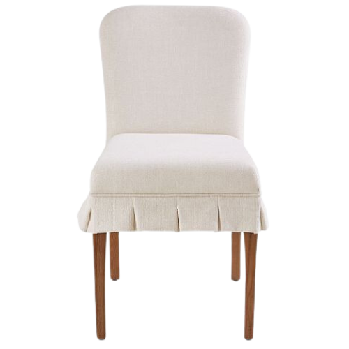 Ballard Designs, Inc. Betsy Dining Chair with Box Pleated Skirt & Button Tufted Back White