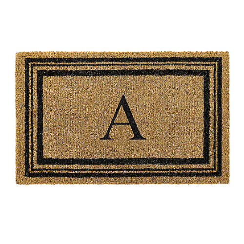 Monogrammed Coir Border Door Mat | Grandin Road