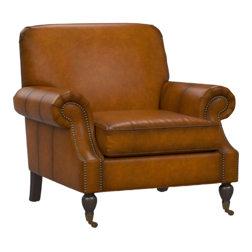 Pottery Barn Brooklyn Leather Chair Bourbon, Burnished