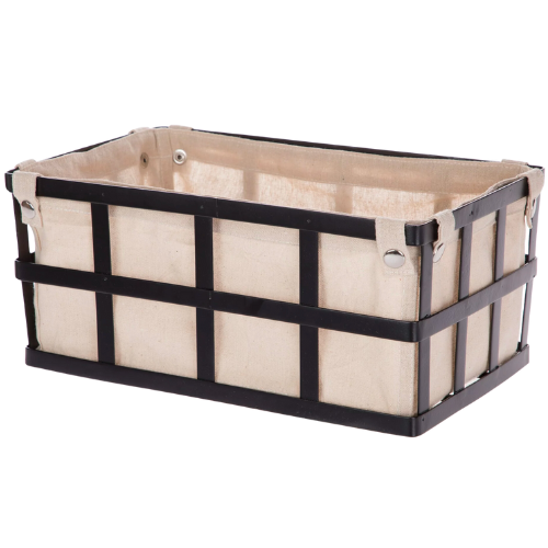 Mainstays Black Rectangle Metal Storage Basket