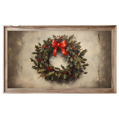 Christmas Wreath Frame TV Art