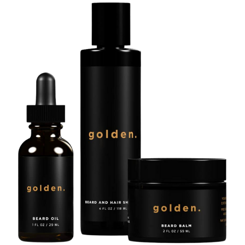 Amazon Golden Grooming Co. Beard Kit Bundle: Complete Beard Care - Beard Oil, Balm, Shampoo - All-Natural - Softens, Strengthens, and Nourishes Hair & Skin - Promotes Growth & Grooming - Gift for Him