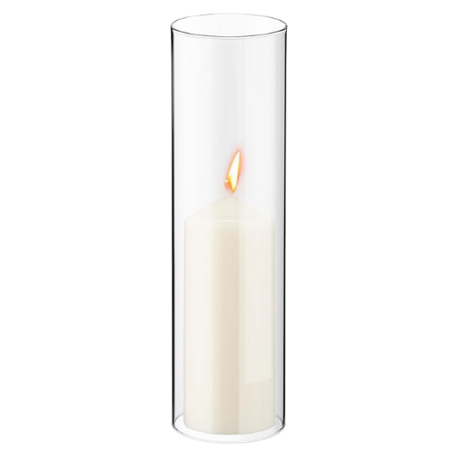 Amazon 6 Sets Open Ended Hurricane Candleholders with Pillar Candles Hurricane Candle Holder Sleeve Bottomless Glass Candle Shade Cylinder Clear Chimney Tube for Home (3 x 10 Inches)