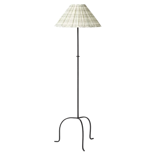 plaid tapered shade floor lamp