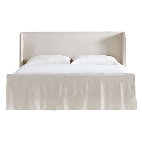 Positano Oatmeal Ivory Slipcovered King Bed Crate & Barrel