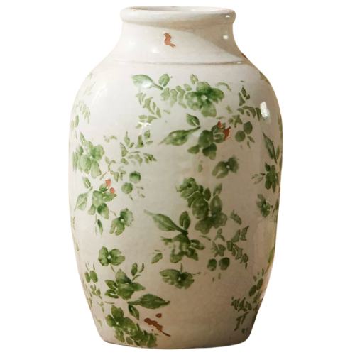 Anthropologie green chinoiserie jar vase