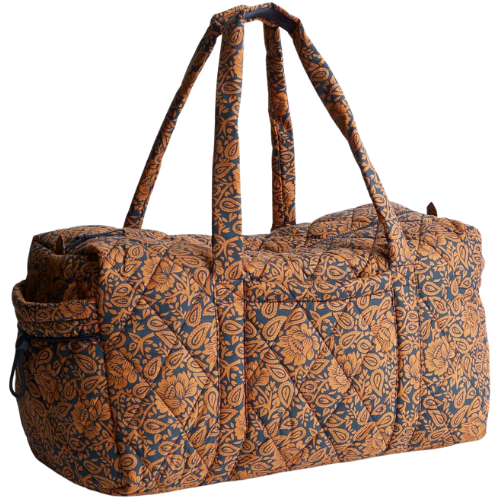 Vera Bradley Large Original Duffel Bag Lotus Montage Roasted Pecan in Nylon