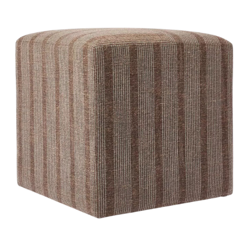 Target Dark Brown Stripe Lynwood Square Upholstered Cube Ottoman - Threshold™ designed with Studio McGee