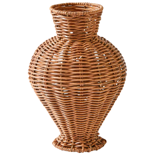 Walmart Better Homes & Gardens 10" Brown Woven Faux Rattan Indoor Vase