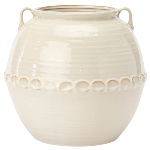 McGee & Co Rounded White Vase with detail