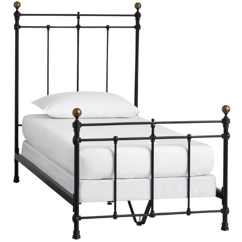 CLJ + Pottery Barn Kids Chris Loves Julia Iron Bed Black Brass Details