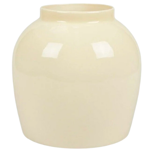 Afloral Large Tabletop Cream Glossy Ceramic Vase - 10.5"