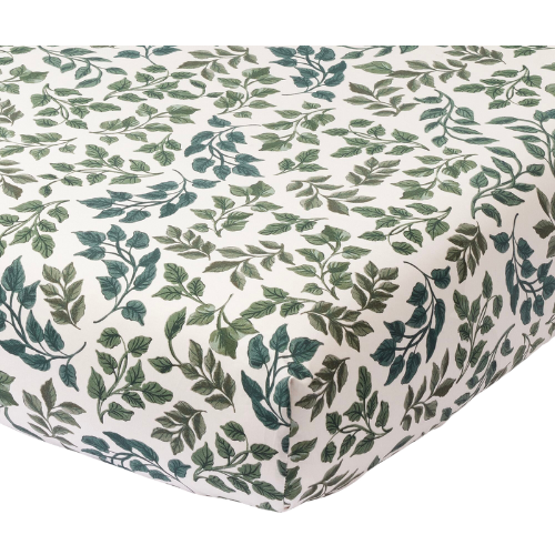 CLJ + Pottery Barn Kids Chris Loves Julia Vines Organic Crib Fitted Sheet Green