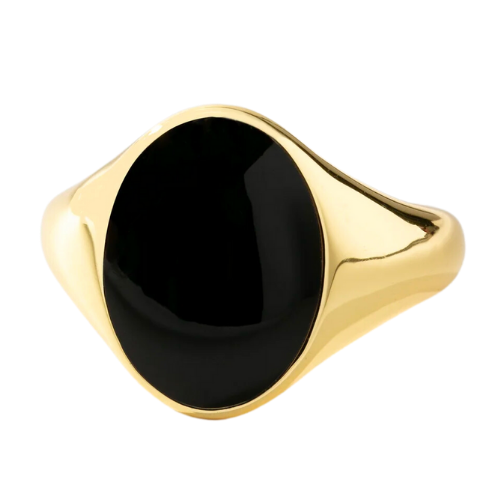 Uncommon James Black Onyx Oval Statement Ring in Gold