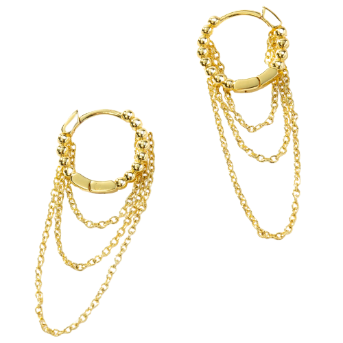 Uncommon James Chains Huggie Earrings in Gold