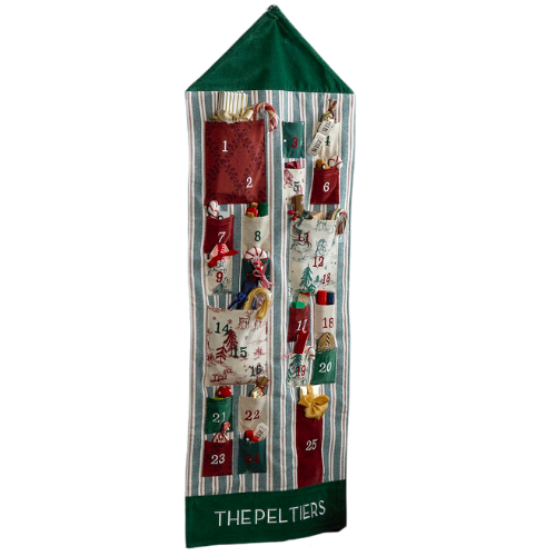 CLJ + Pottery Barn Kids Holiday Chris Loves Julia Advent Calendar Fabric Stripe Hanging