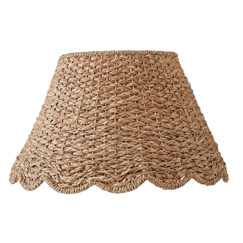 scalloped woven rattan lamp shade seagrass