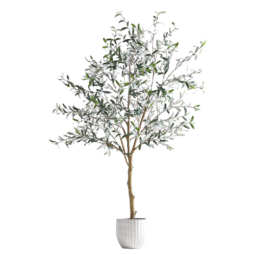 faux olive tree in pot