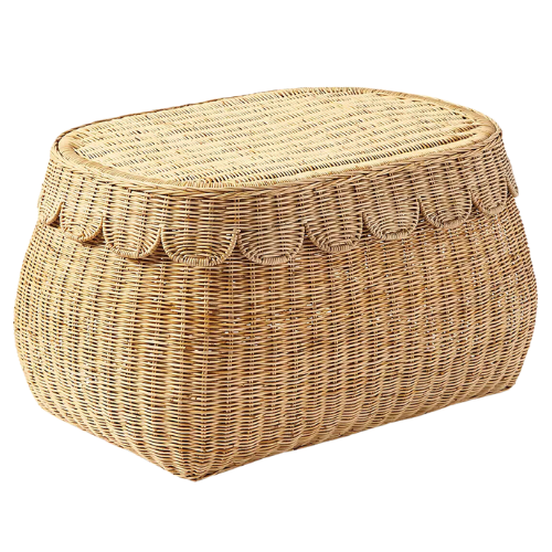 Serena and Lily Scallop Rattan Basket