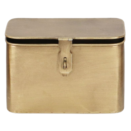 lidded brass gold box