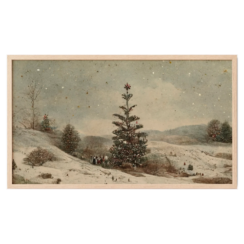 Christmas Tree Snow Frame TV Art