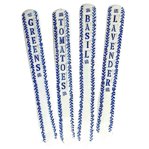 Blue and White Large Garden Plant Markers