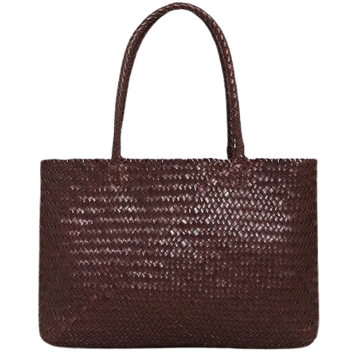 Madewell coffee bean Handwoven Leather Tote