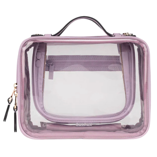 CALPAK Travel Medium Clear Cosmetics Case in Lavender