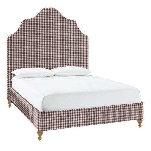 Serena and Lily Pondicherry Bed Brown Gingham Scalloped