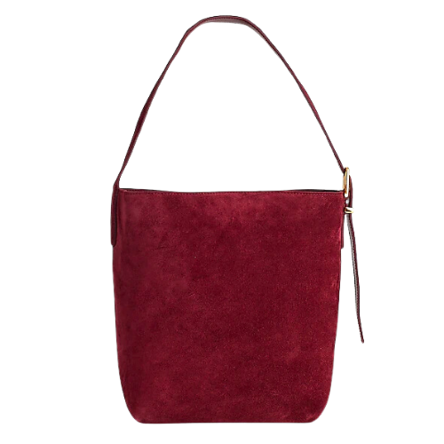 Madwell deep merlot velvet The Shopper Tote in Soft Grain