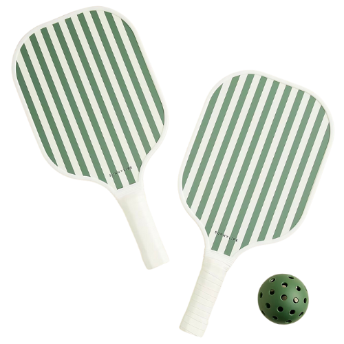 J. Crew US Sunnylife™ pickleball set Green stripe paddle ball