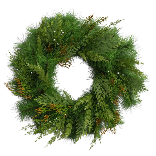 Artificial 24" Mixed Pine & Juniper Wreath