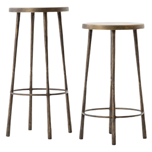 Pottery Barn (US) Estrada Metal Bar & Counter Stools Gold Brass Hammered