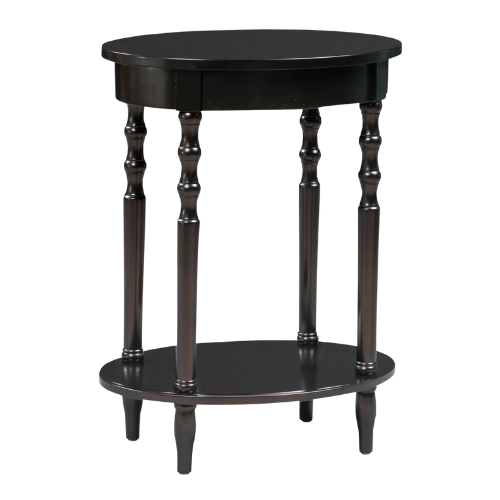 Wayfair Dark Wood Moravian Oval End Table with Shelf