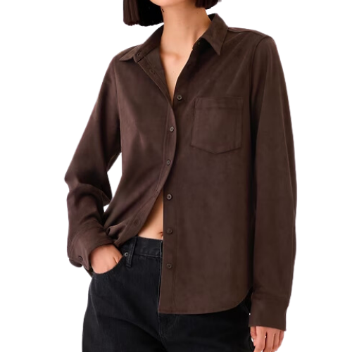 Gap Vegan Suede Classic Shirt Terra Brown