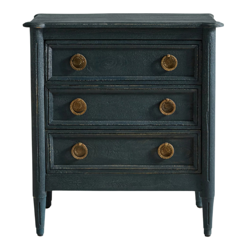 Anthropologie Washed Wood Nightstand Blue