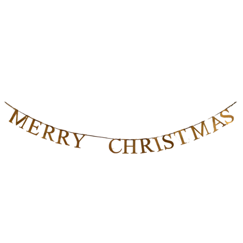 McGee & Co. (US) Merry Christmas Metal Garland Brass Gold