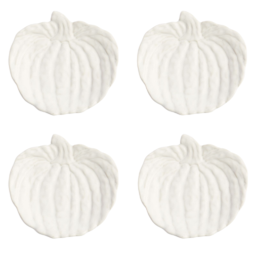 Pottery Barn Pumpkin Stoneware Appetizer Plates - Set of 4