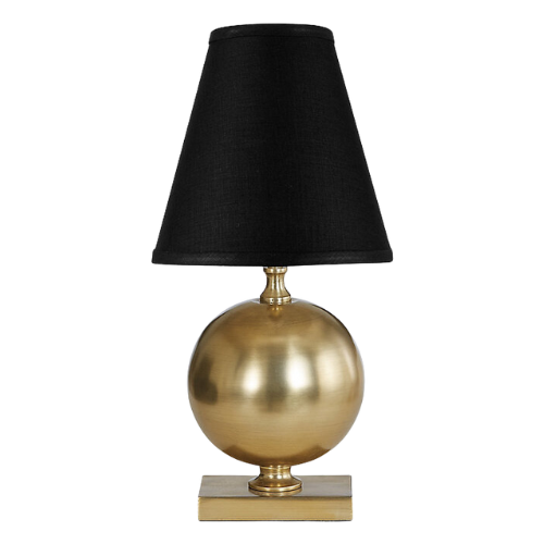 brass mini lamp black tapered shade