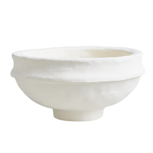 paper mache white bowl