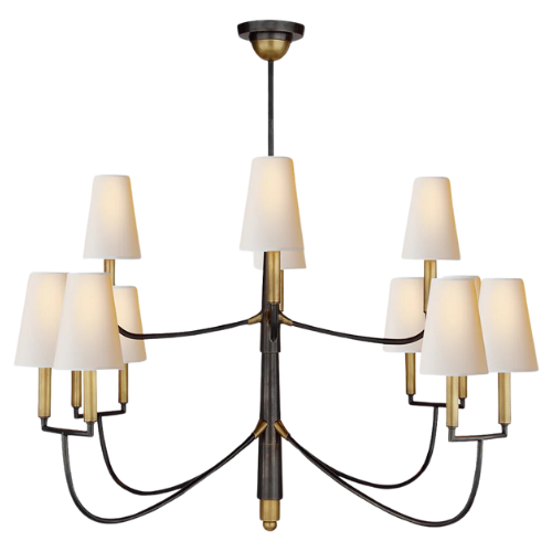 living room chandelier black brass gold 12 light white shades modern