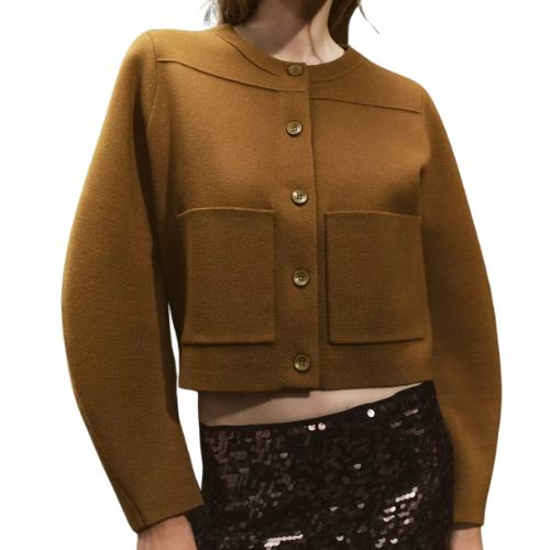 Zara Dark Olive SMOOTH KNIT CARDIGAN