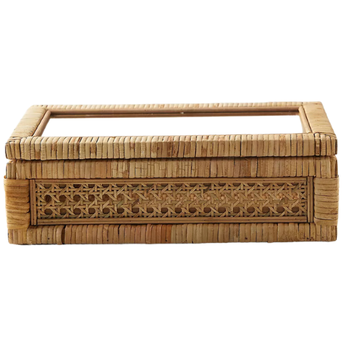 Anthropologie (US) Rattan Box with Glass Lid