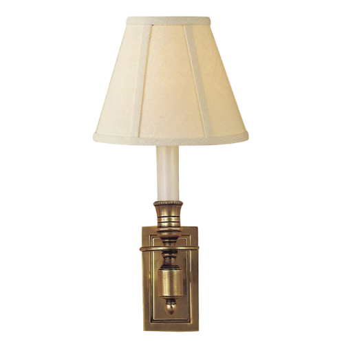 traditional library sconce bonus room brass gold white shade