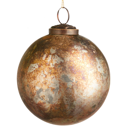 World Market Antique Gold Glass Ball Ornament