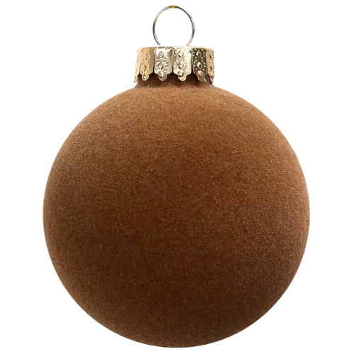 Michaels 8 Pack 2.5" Flocked Glass Ball Ornaments by Ashland Brown Tan