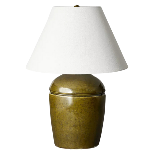 green ceramic table lamp